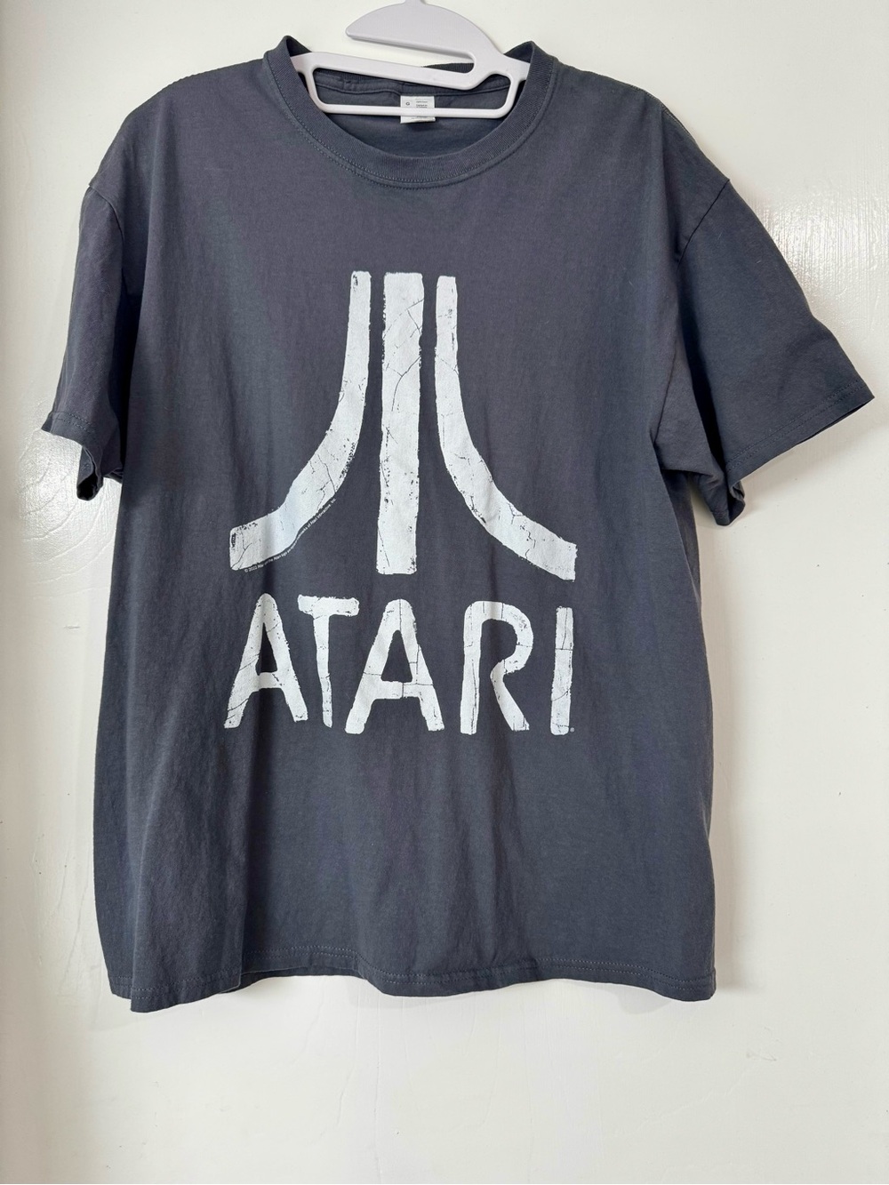 Atari Logo Graphic Tee in Charcoal with White Print